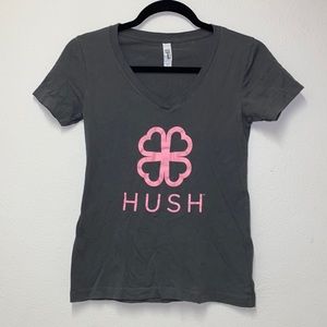 Hush T-shirt Four Leaf Clover Pink and Gray
